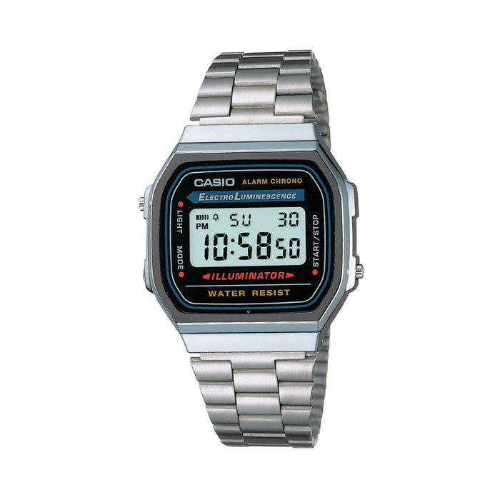 Casio Vintage A168WA-1W Silver Digital Watch