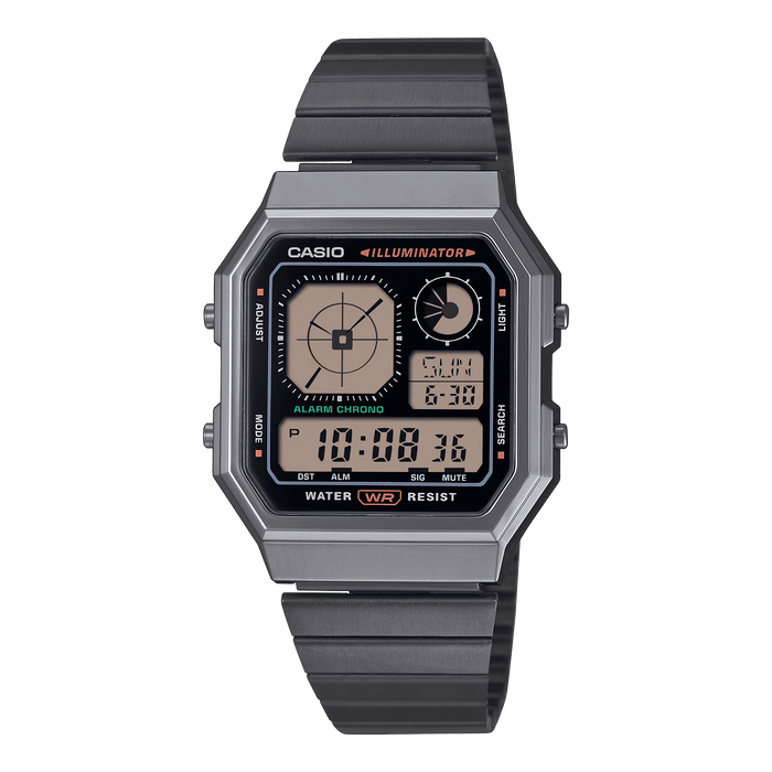 Casio Vintage A130WEGG-1A Black IP Digital Watch