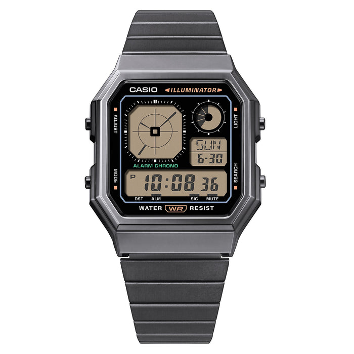 Casio Vintage A130WEGG-1A Black IP Digital Watch