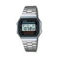 Casio Vintage A168WA-1W silver digital watch