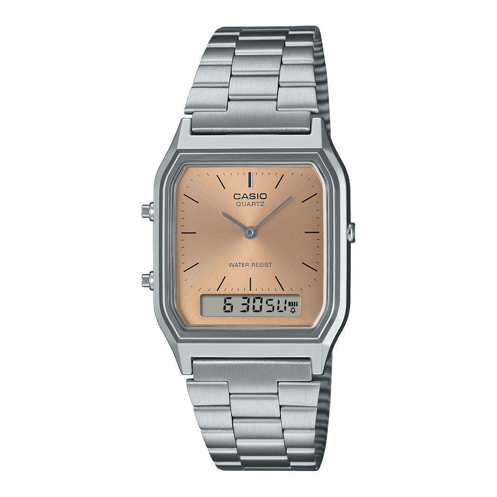 Casio Vintage AQ-230A-4AMQY orange analog-digital watch