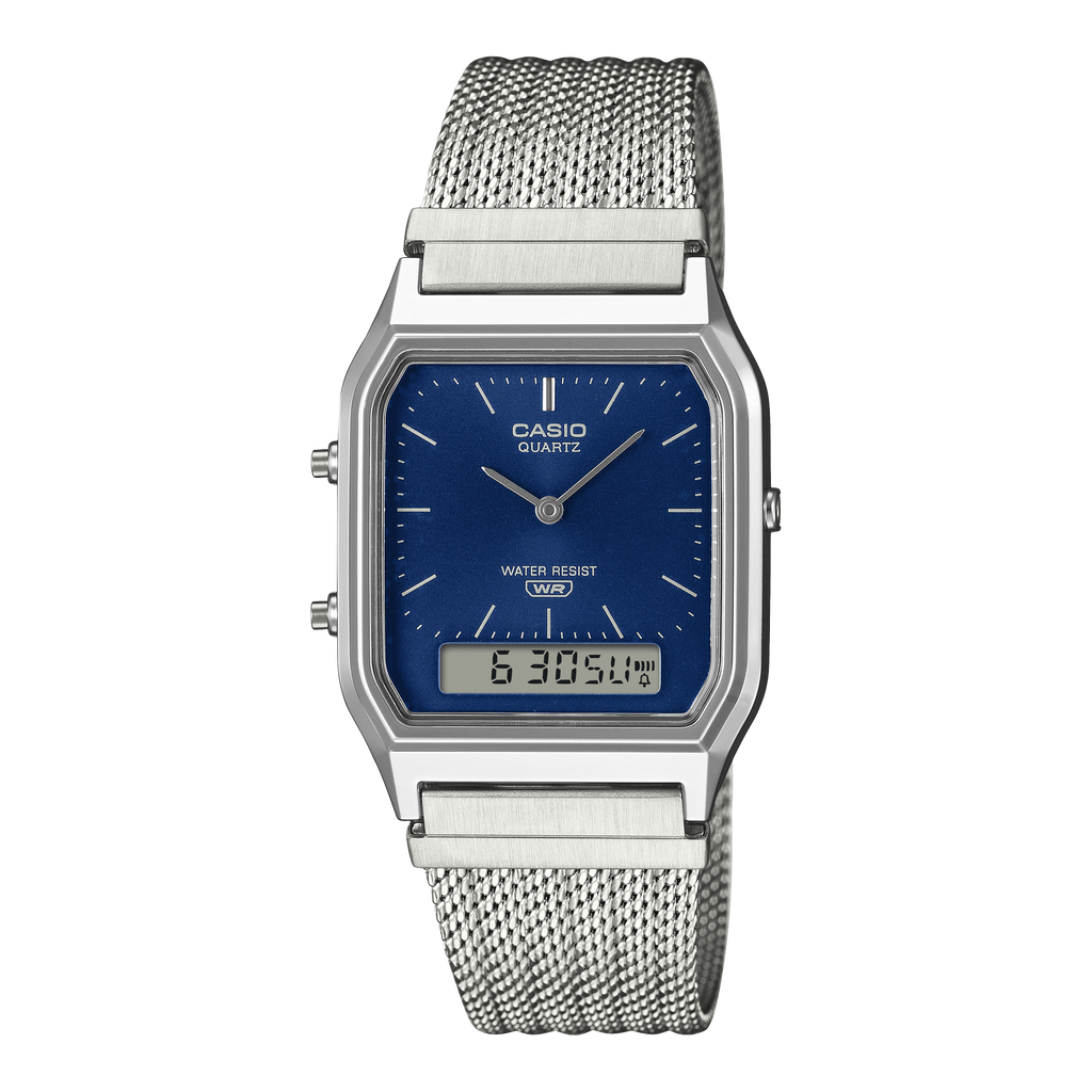 Casio Vintage AQ-230EM-2A navy analog-digital watch