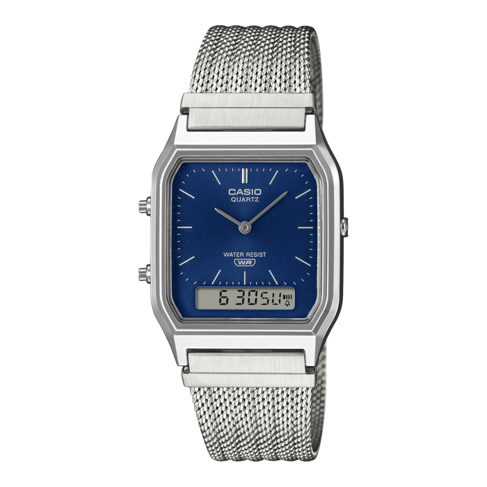 Casio Vintage AQ-230EM-2A Navy Analog-Digital Watch