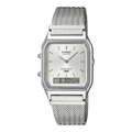 Casio Vintage AQ-230EM-7A silver analog-digital watch