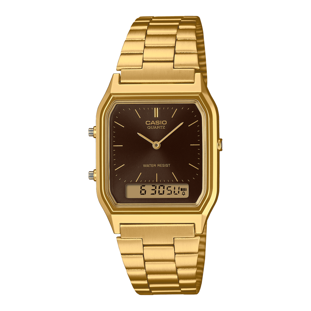 Casio Vintage AQ-230GA-5AMQY brown analog-digital watch