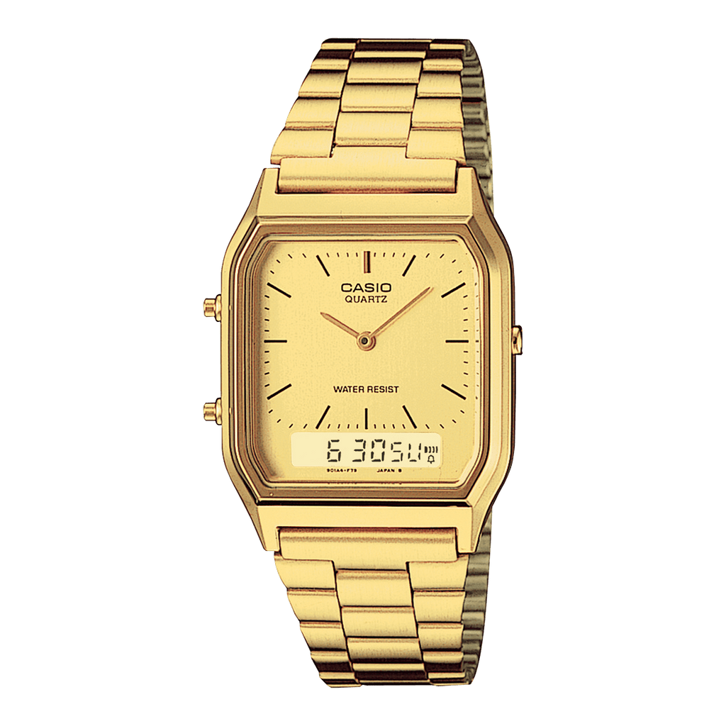 Casio Vintage AQ-230GA-9D gold analog-digital watch