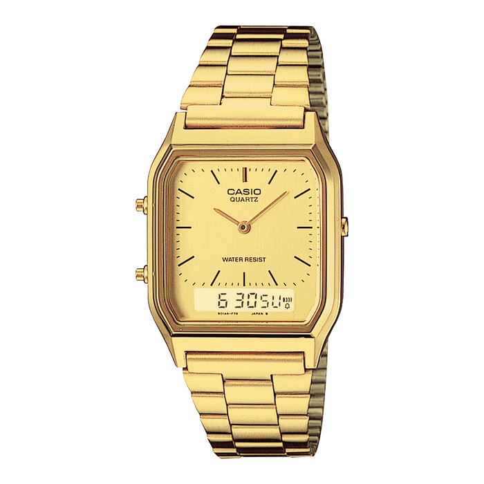 Casio Vintage AQ-230GA-9D Gold Analog-Digital Watch