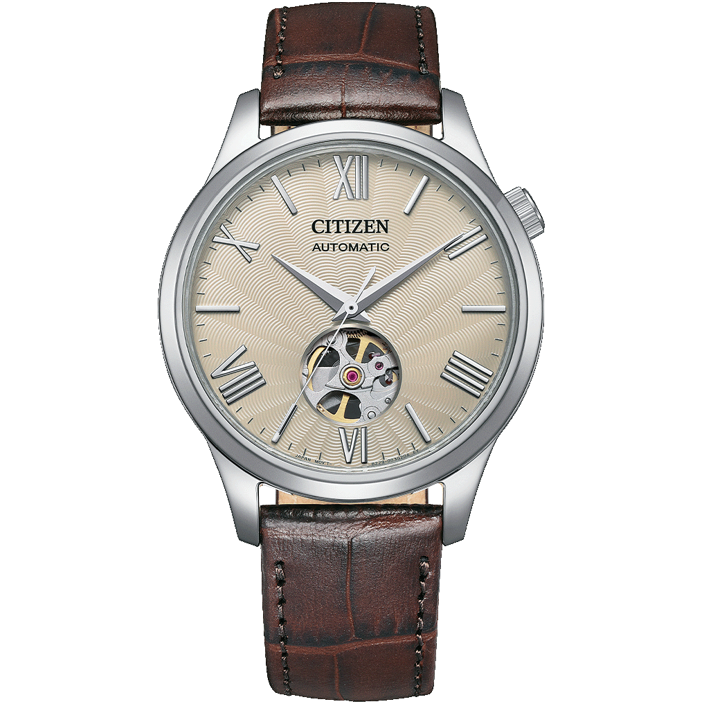 Citizen Mechanical Open Heart NH9130-17A champagne dial front