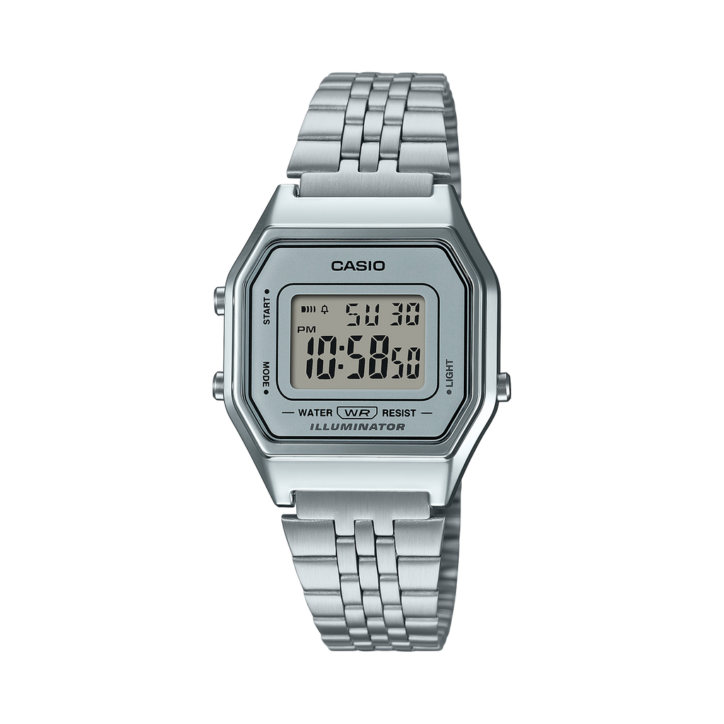 Casio Vintage LA680WA-7 silver digital watch