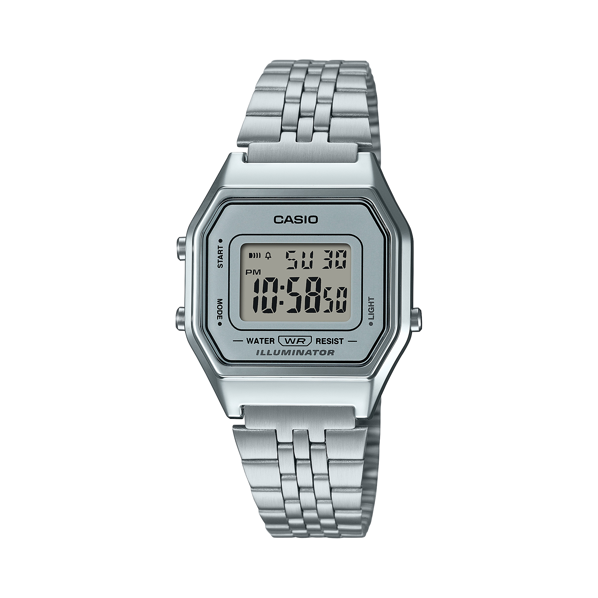 Casio Vintage LA680WA-7 silver digital watch