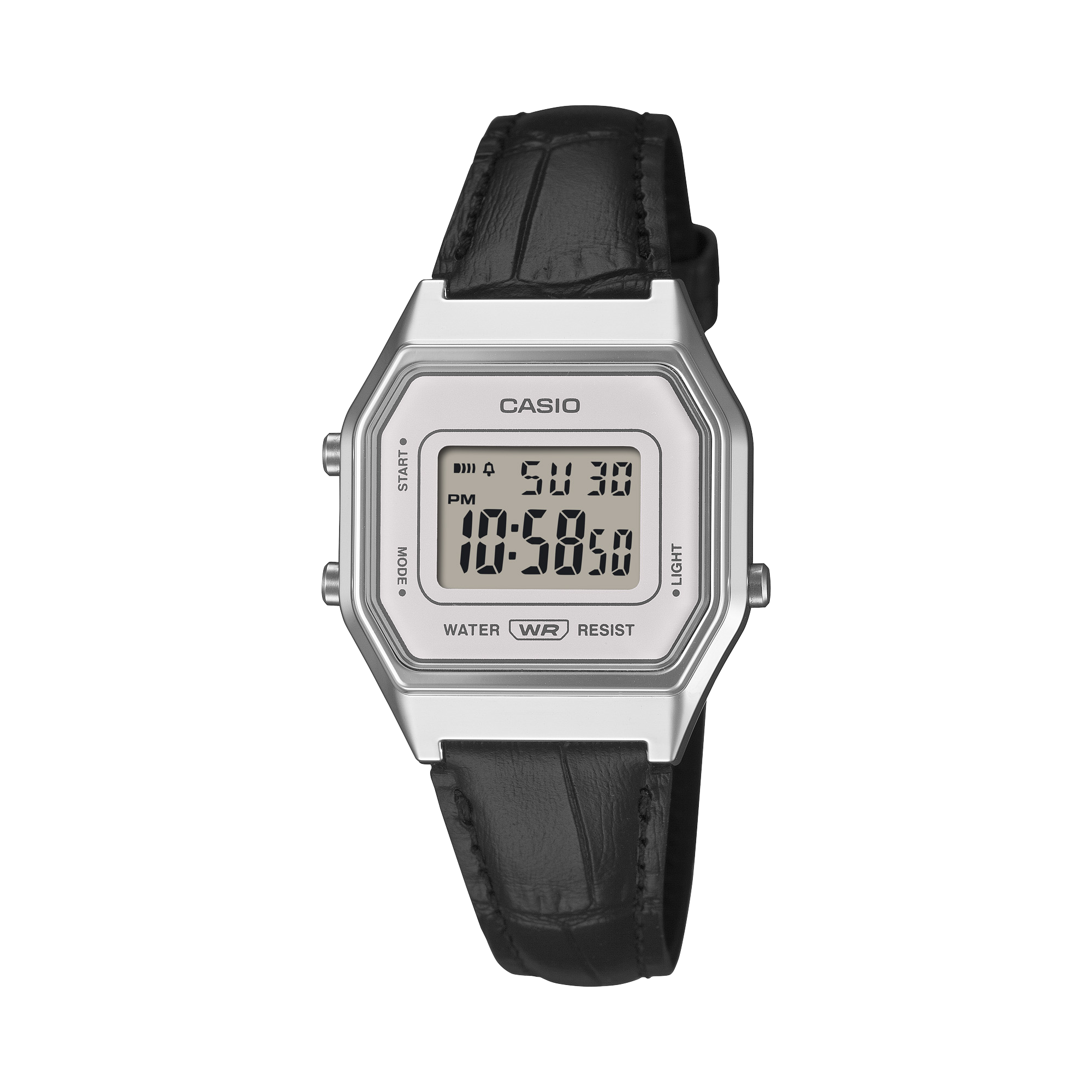 Casio Vintage LA680WEL-1 leather band digital watch