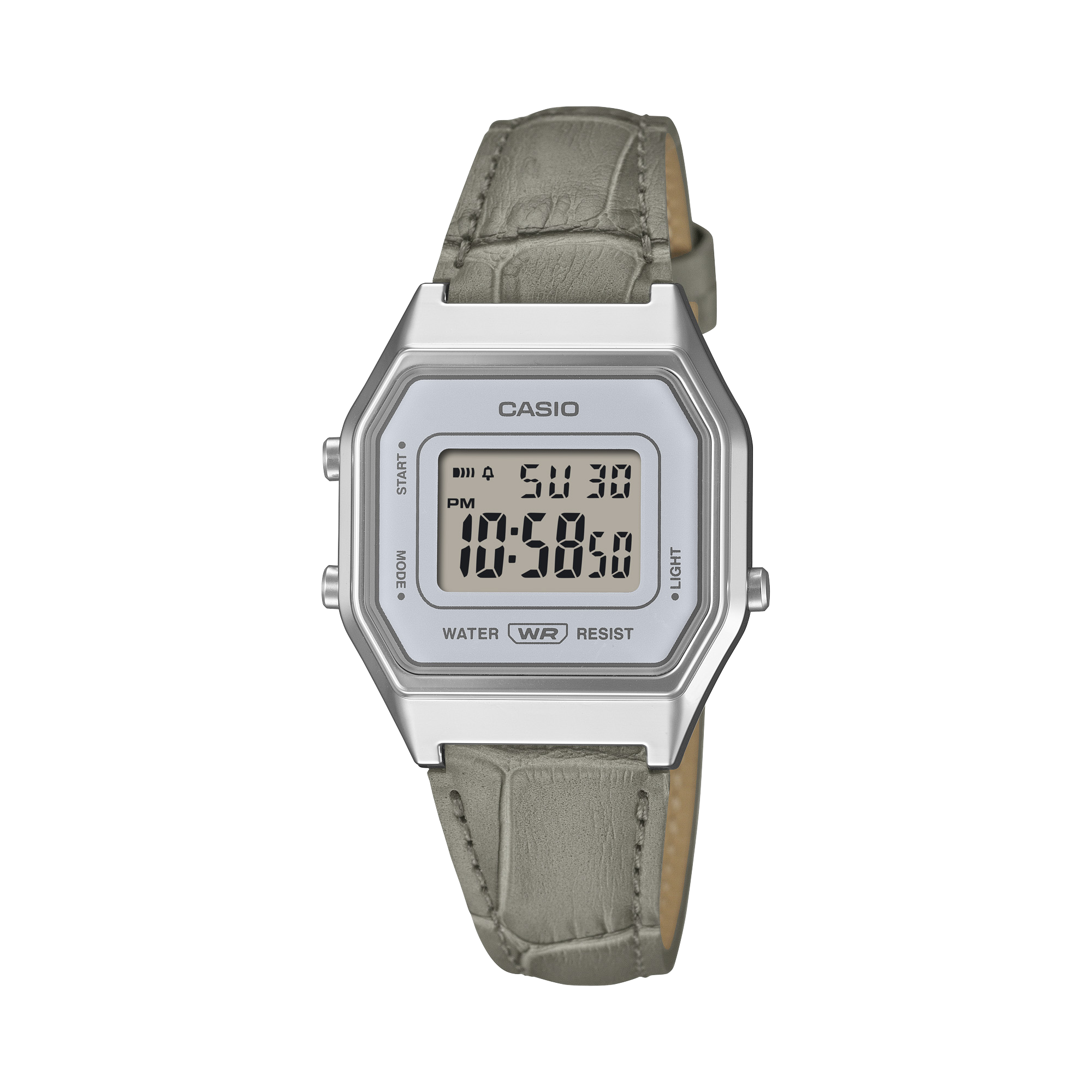 Casio Vintage LA680WEL-8A2 leather band digital watch